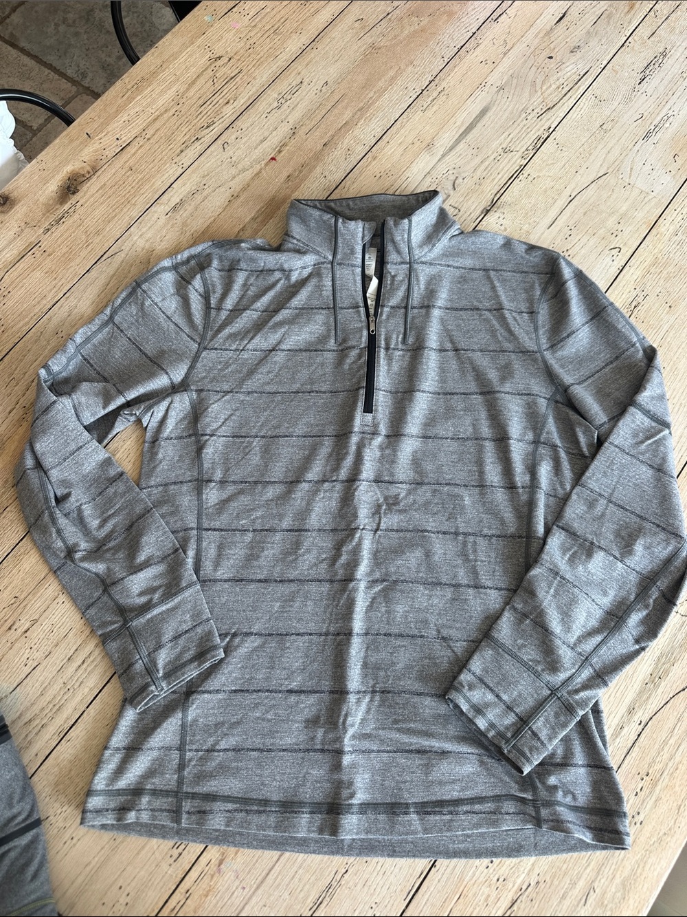 lululemon athletica Men's Heather Gray Zip-Front Performance Pullover